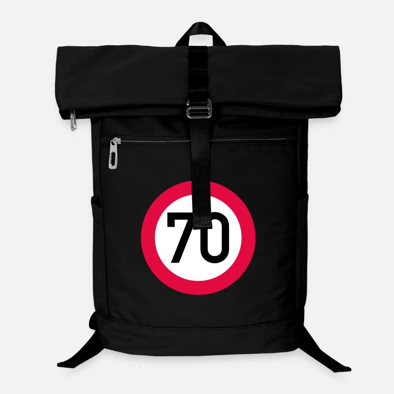 70 ans Attention ! Panneau de signalisation 70 km/h Sac à dos ordinateur