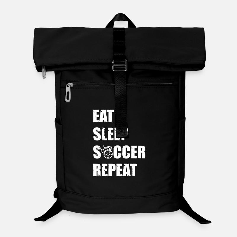 Eat. Sleep. Soccer. Repeat. - Laptop Backpack - black