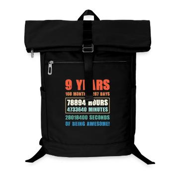 9th year birthday birthday party birth celebration - Laptop Backpack - black - Front