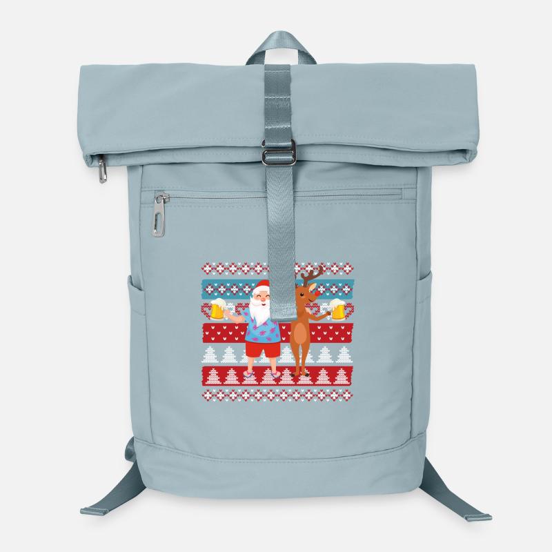 Renne de bière de Noël laid Santa Claus Sac à dos ordinateur
