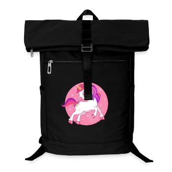 Pferd Einhorn Kinder Geschenk pink Sterne lustig - Laptop-Rucksack  - Schwarz - Vorne