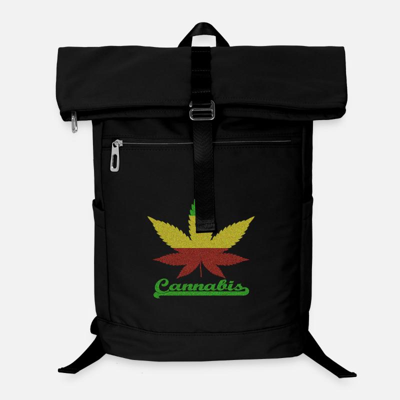 Feuille de Cannabis / Or Rouge Vert Sac à dos ordinateur