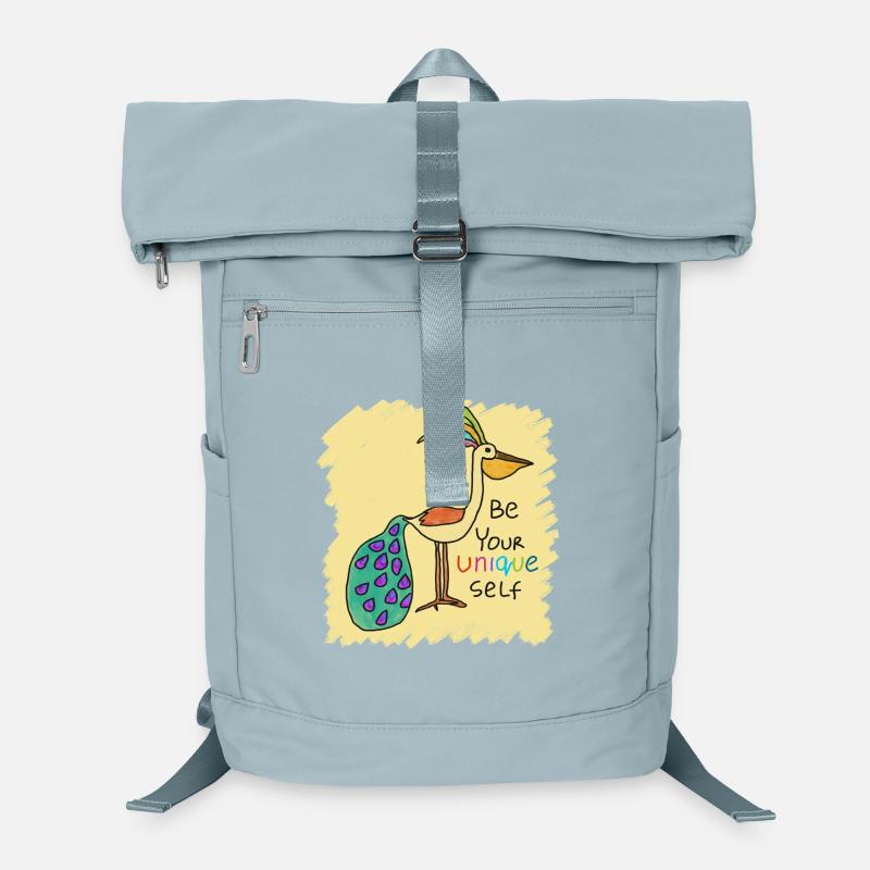 Schöner Vogel, lustig, speziell, einzigartig mit Text Laptop-Rucksack 