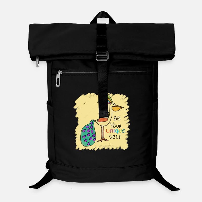 Beautiful bird, funny, special, unique with text - Laptop Backpack - black