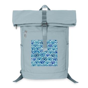 Expressive wave pattern in blue - Laptop Backpack - ice blue - Front