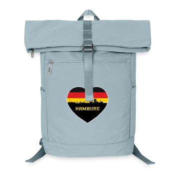 Hamburg Germany Skyline Souvenir German Flag - Laptop Backpack - ice blue - Front