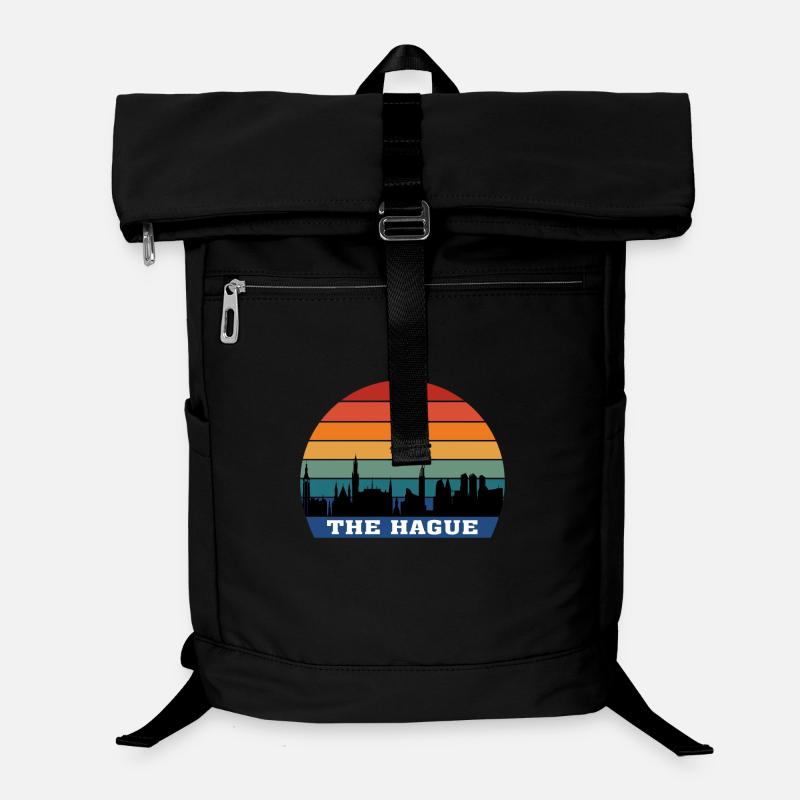 The Hague Skyline Silhouette Souvenir Netherlands Laptop Backpack