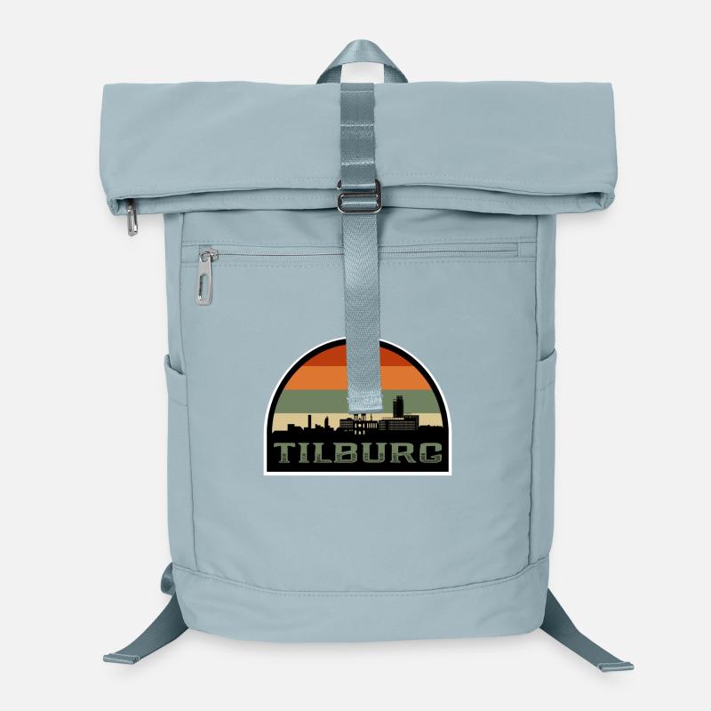 Tilburg Netherlands Skyline Silhouette Dutch Flag Laptop Backpack