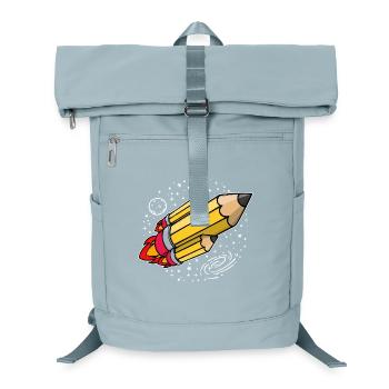 École début d’école crayon fusée lancement de l’école - Sac à dos ordinateur - bleu glacier - Devant