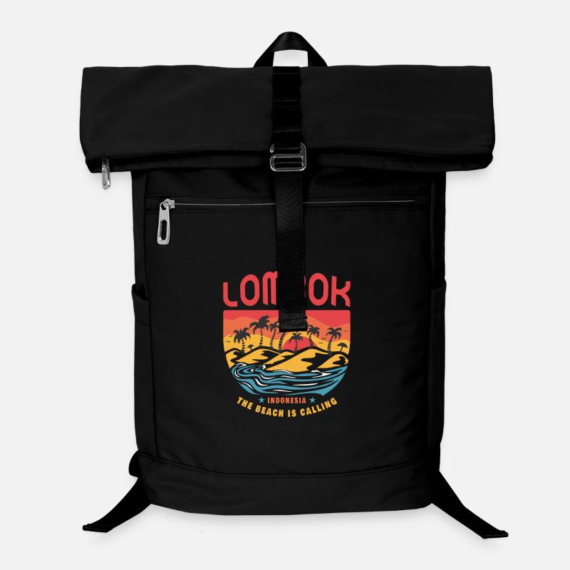 Design de plage Lombok Indonesia Sac à dos ordinateur