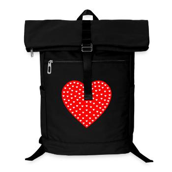 Motif de petits cœurs en inondation de cœur - Sac à dos ordinateur - noir - Devant