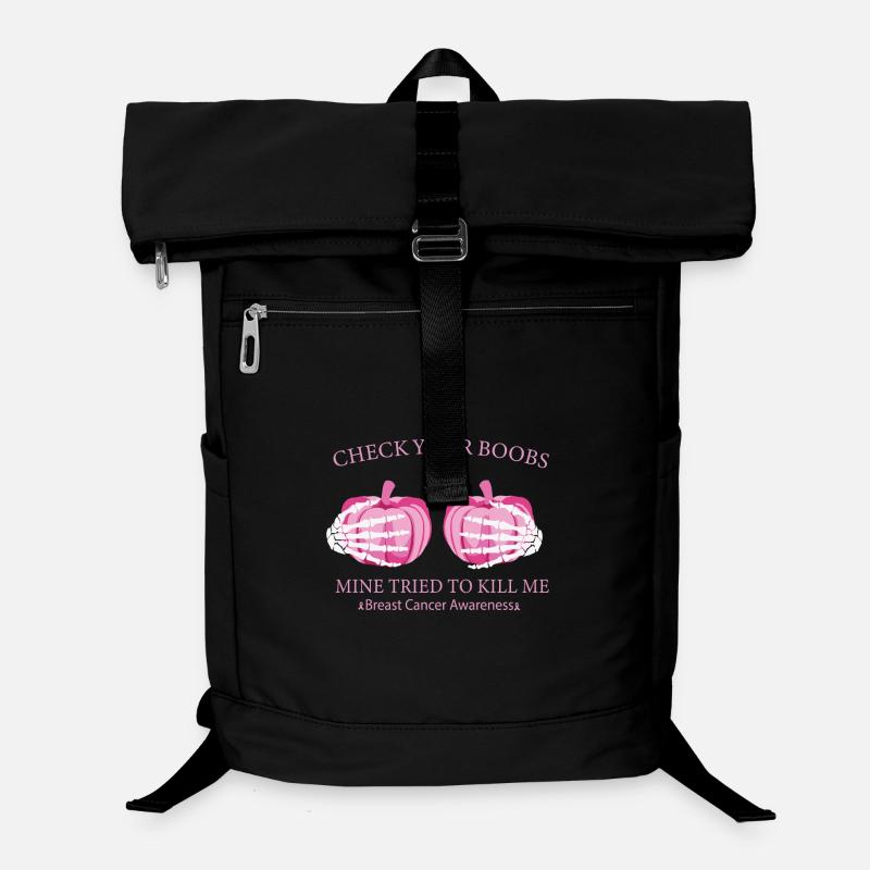 Überprüfen Sie Ihre Brüste Brustkrebs Kürbis Laptop-Rucksack 