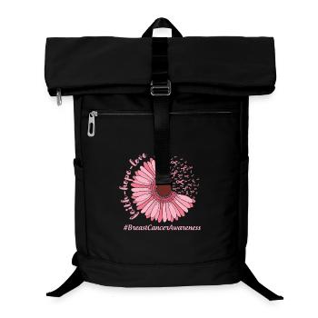 Brustkrebs Bewusstsein Rosa Blume - Laptop-Rucksack  - Schwarz - Vorne