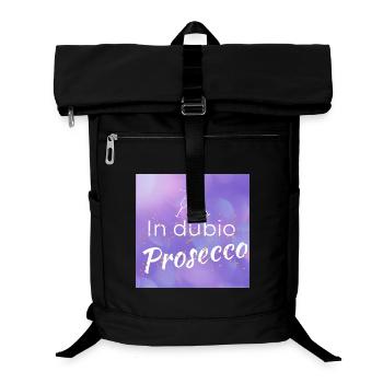 lustiger Spruch: "In dubio Prosecco" - Laptop-Rucksack  - Schwarz - Vorne