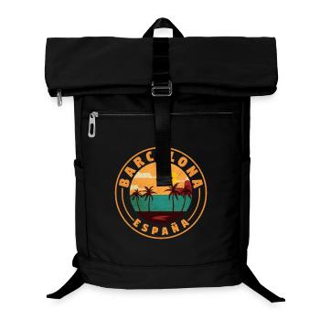 Barcelona España Beach Rétro - Sac à dos ordinateur - noir - Devant