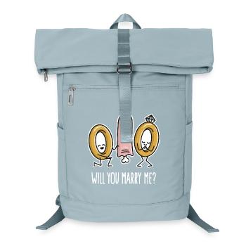 Will you marry me engagement wedding rings finger - Laptop Backpack - ice blue - Front