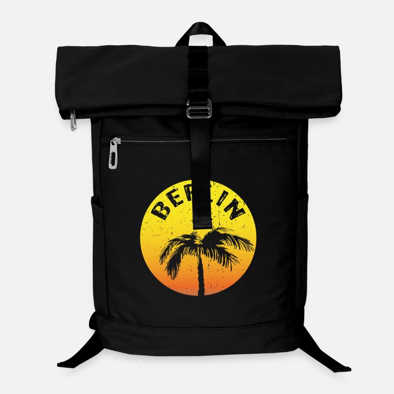 Berlin Claim rund mit Palme Laptop-Rucksack 