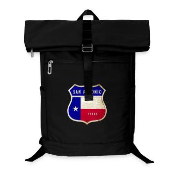 San Antonio Texas Wappen Flaggen Design - Laptop-Rucksack  - Schwarz - Vorne