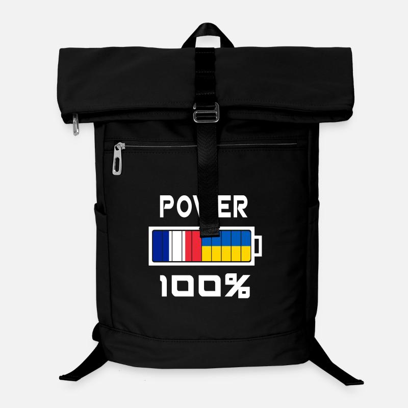 Ukraine und Frankreich Power 100% - Laptop-Rucksack  - Schwarz