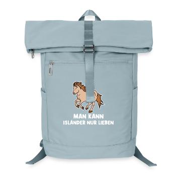 Cool Islandpferde Statement Pferdenarr Galopp - Laptop-Rucksack  - Eisblau - Vorne