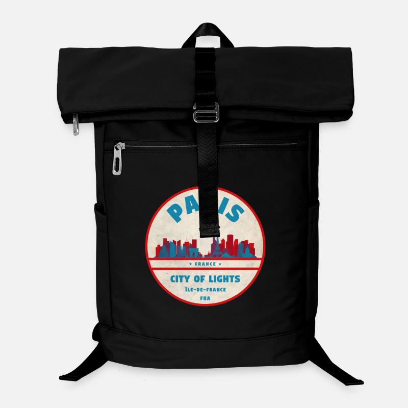 Pariser Stadtlichter Retro Abzeichen Laptop-Rucksack 