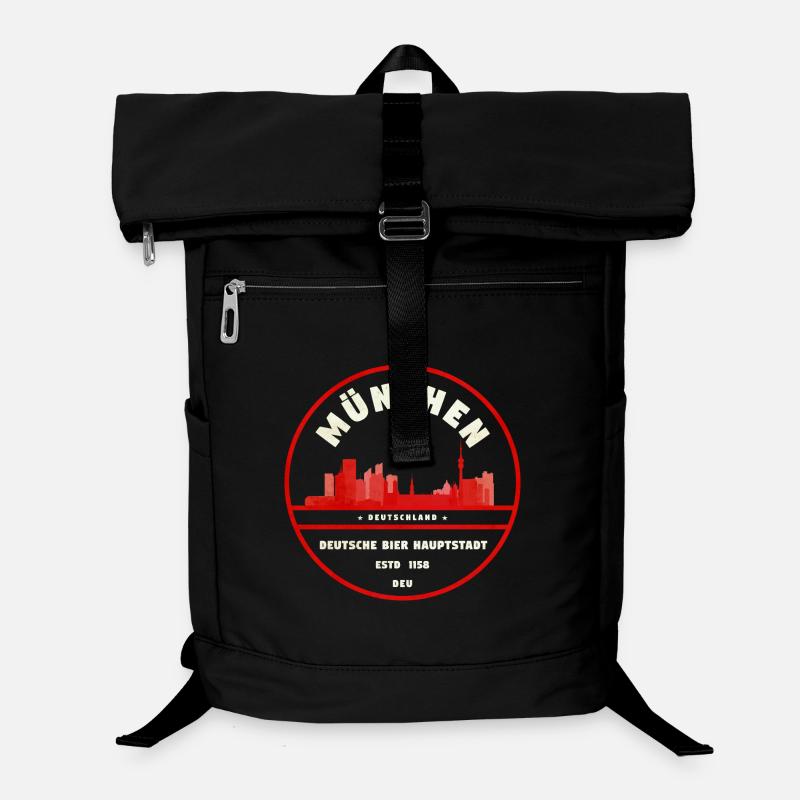 München Skyline Stempelrot Badge Laptop-Rucksack 