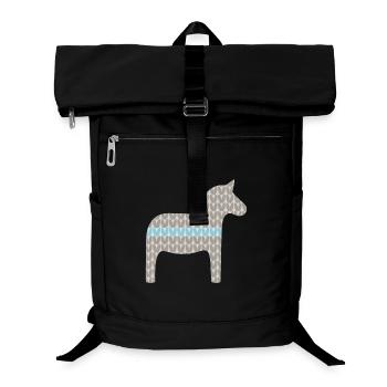 Dala cheval tricot motif Noël scandinave - Sac à dos ordinateur - noir - Devant