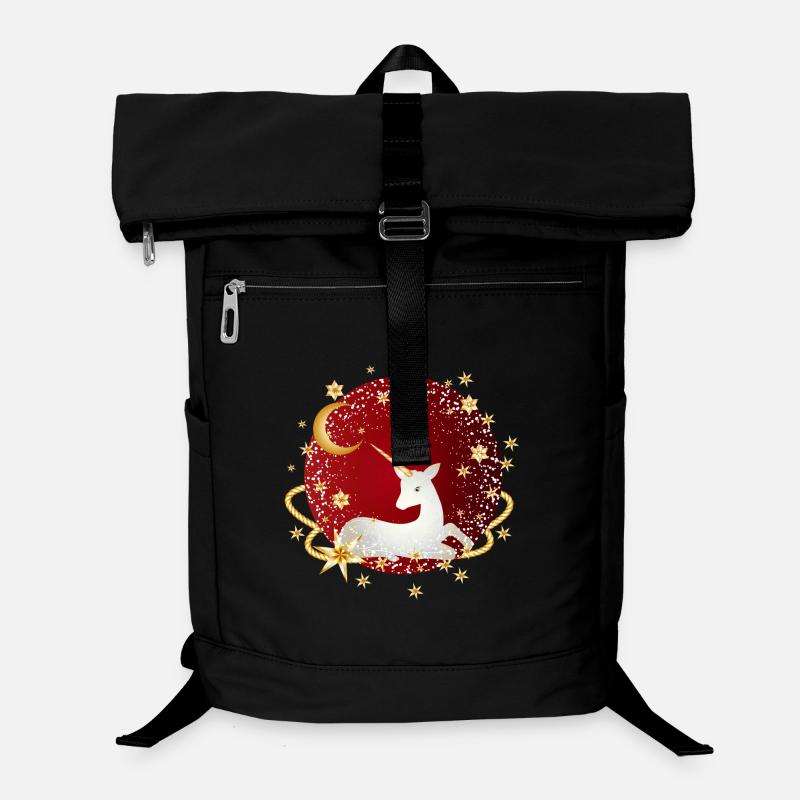 red ball with imaginative unicorn and stars Laptop Backpack