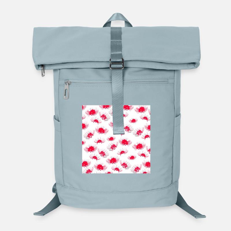 japanisches Blumenmuster, Spinnen lilien muster Laptop-Rucksack 