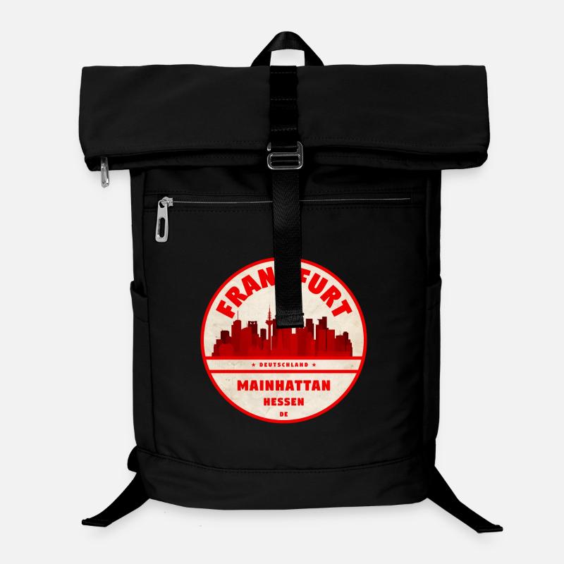 Mainhattan Skyline Retro Aufdruck Laptop-Rucksack 