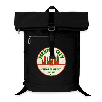 Vintage-Siegel Mexiko-Stadt Skyline - Laptop-Rucksack  - Schwarz - Vorne