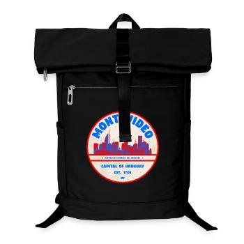 Montevideo Uruguay Skyline Emblem Design - Laptop-Rucksack  - Schwarz - Vorne