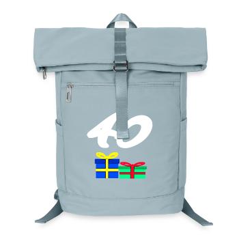 gratulieren, 40 Geschenke bunt - Laptop-Rucksack  - Eisblau - Vorne