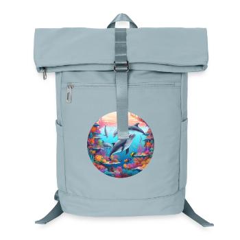 Unterwasser Delfinwelt im Riff - Laptop-Rucksack  - Eisblau - Vorne