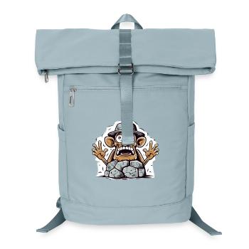 Comicischer Steinbrecher Cartoon - Laptop-Rucksack  - Eisblau - Vorne