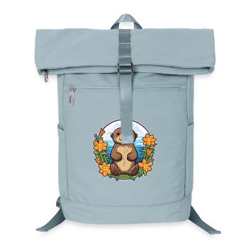 Niedliches Otter-Design | Sommerstimmung | Blumen - Laptop-Rucksack  - Eisblau - Vorne