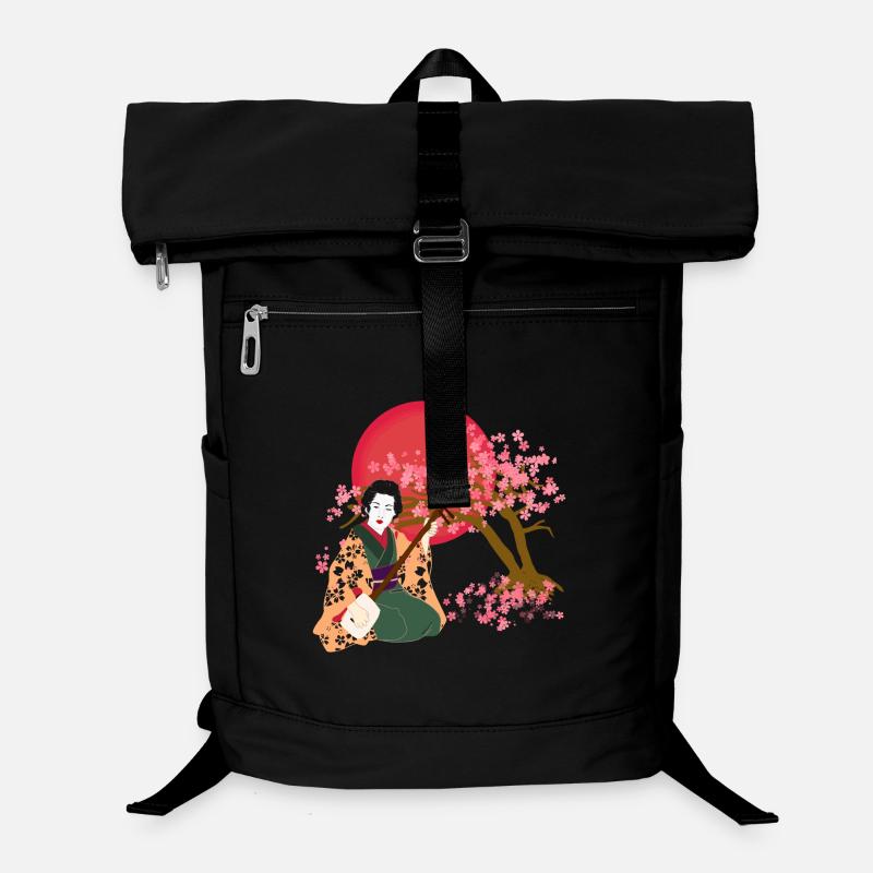 Japanerin spielen Shamisen Laptop-Rucksack 