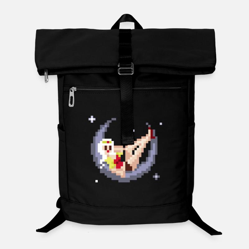 pixel pinup: girl on the moon Laptop-Rucksack 