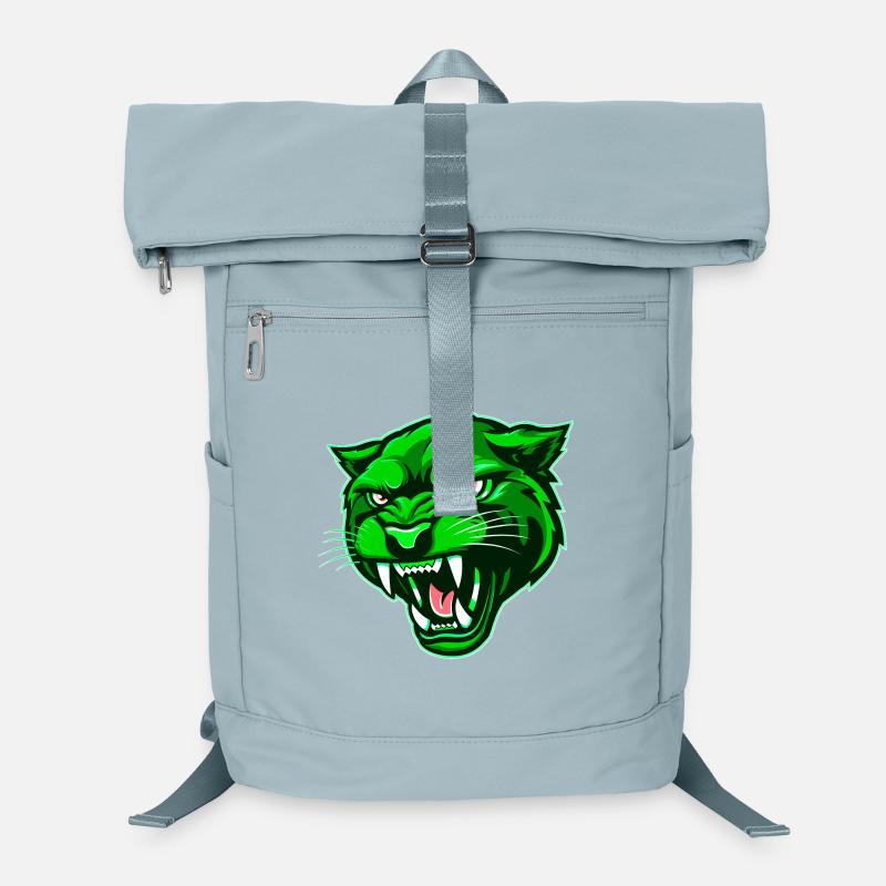 Tête de panthère verte Sac à dos ordinateur