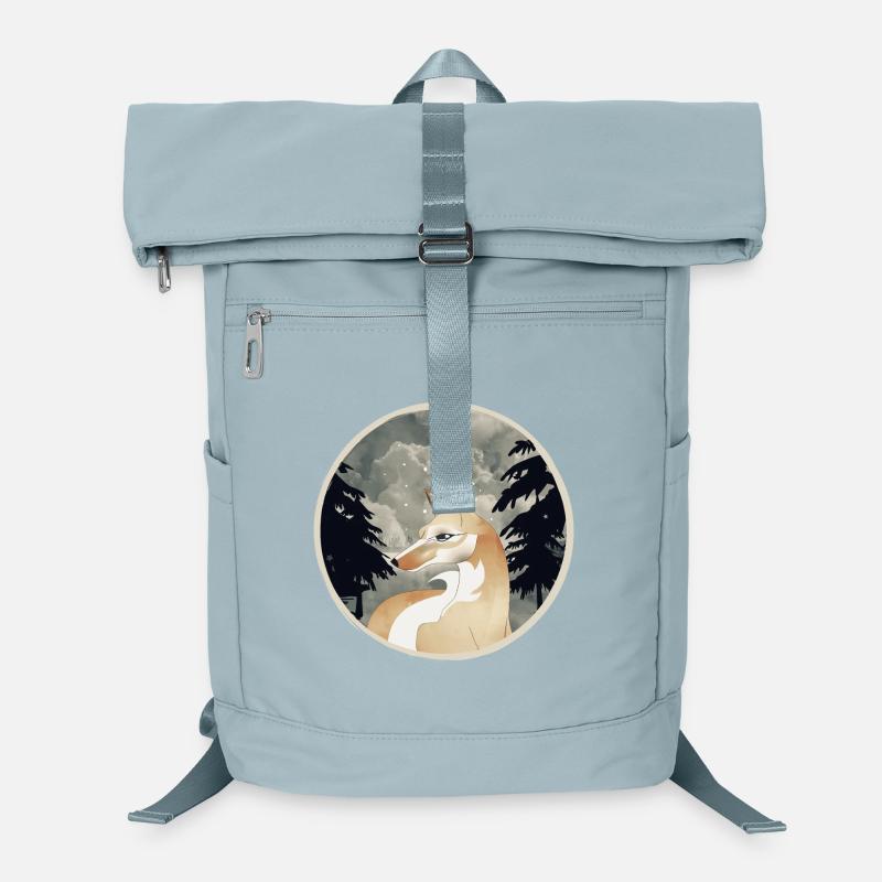 Fuchs Patch im Vintage Stil von Hand gezeichnet Laptop-Rucksack 