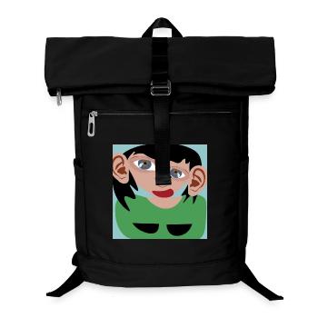 Femme aux cheveux noirs - Sac à dos ordinateur - noir - Devant