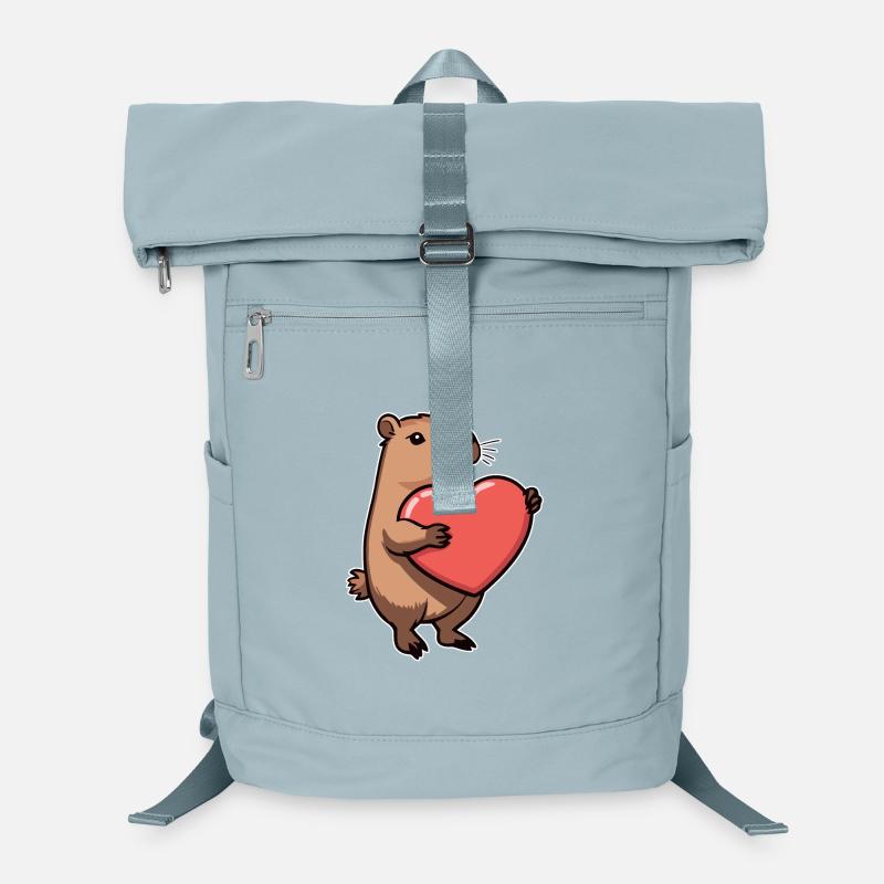 Capybara with heart Valentine's Day Laptop Backpack