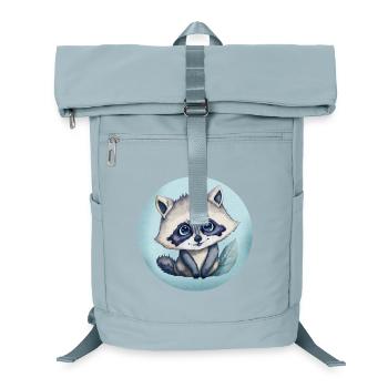 Watercolor Illustration Cute Baby Raccoon - Laptop Backpack - ice blue - Front