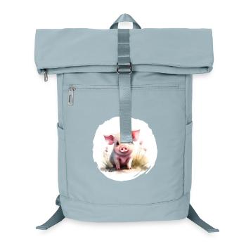 Aquarelle de porcelet - Sac à dos ordinateur - bleu glacier - Devant
