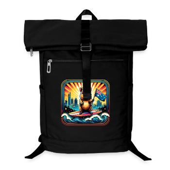 Quokka Australien Surfer Design - Laptop-Rucksack  - Schwarz - Vorne
