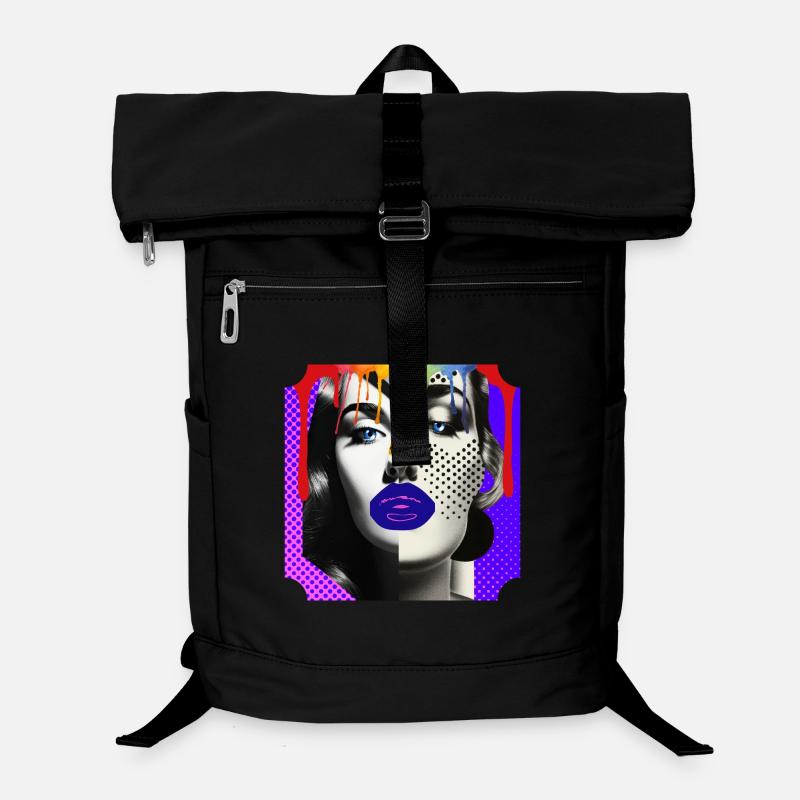 Bunte Pop-Art-Fotocollage Laptop-Rucksack 