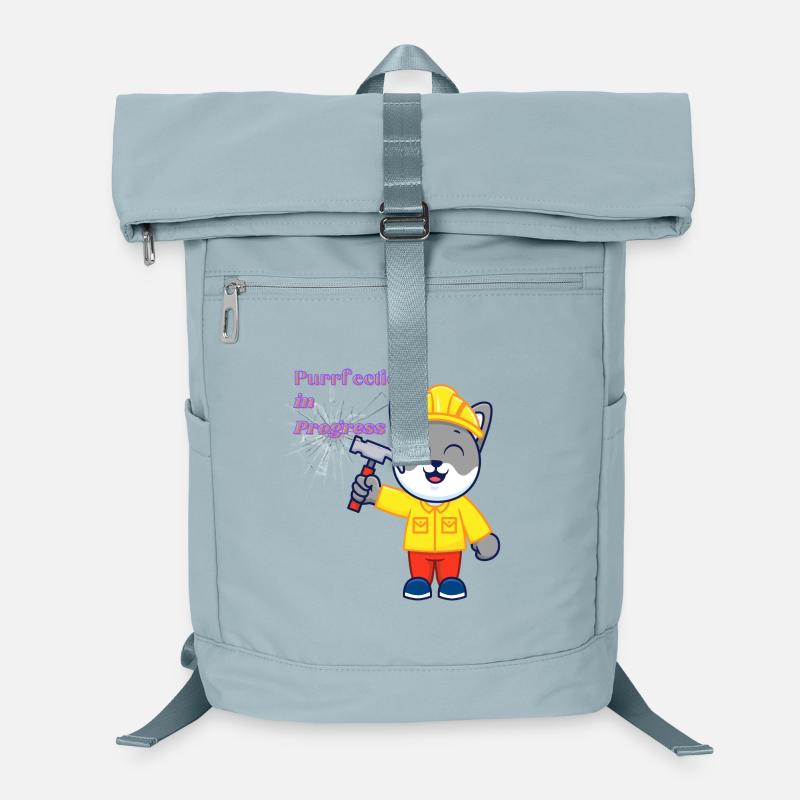 Hardworking Cat in Construction Suit Laptop Backpack