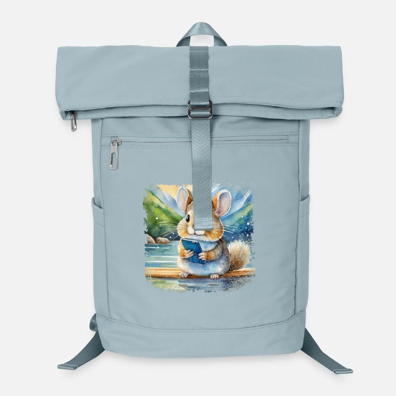 Cute young chinchilla using mobile phone Laptop Backpack