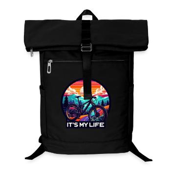 Sunset Mountainbike Abenteuer Design - Laptop-Rucksack  - Schwarz - Vorne