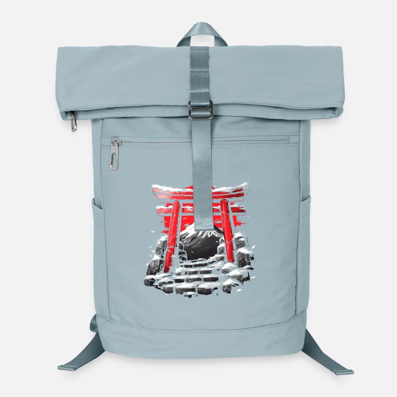Japanischer Tempel und Berg Fuji Laptop-Rucksack 